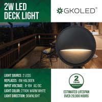 Gkoled 12 Pack Low Voltage Led Deck Lights Landscape Step Lights Fixtures 2W Integrated Led Chips Diecast Aluminum 12V Acdc