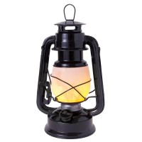 Venforze Rechargable Led Flame Vintage Lantern, Exquisite Black Flickering Lantern, 2 Lighting Mode White And Flame Effect, Decorative Hanging/Table Top Hurricane Lanterns For Outdoor Indoor