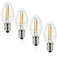 Emotionlite Night Light Bulbs, C7 Candelabra Led Light Bulbs, E12 Chandelier Base, 4W 5W 6W 7W Incandescent Equivalent, Neutral White, 5000K, Clear, 4 Pack