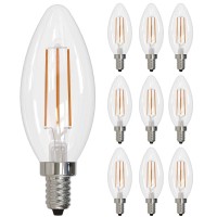 Bulbrite Item 776756, 4 Watt Led Filament Light Bulb, Fully Dimmable, 2700K E12 E12 Candelabra Base, High Cri For Truer Color Renderring (Pack Of 10)