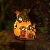 Vp Home Mystic Garden Fairy Cottage Solar Light For Home And Outdoor Decor, Garden Fairy Cottage Solar Powered Flickering Led Garden Light Cottage Backyard Halloween Decoration