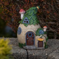 Vp Home Mystic Garden Fairy Cottage Solar Light For Home And Outdoor Decor, Garden Fairy Cottage Solar Powered Flickering Led Garden Light Cottage Backyard Halloween Decoration