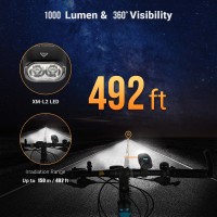 Volcano Eye Ultimate Bike Lights Set Super Bright 2000 Lumens Powerful Bike Headlight Rechargeable Waterproof 5 Modes Bicycle Taillight Long Distance Led Bike Light For Night And Daytime Riding