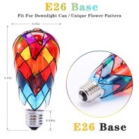 I-Shunfa Edison Stained Glass Led Light Bulb,6 Watts Heatless E26 St64 Led Light Bulbs For Home Party,Recreation Room,Balcony,Garden,Christmas Decoration 2 Pack