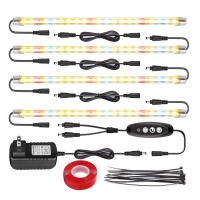 Fregenbo Led Grow Lights Strips For Indoor Plants With Auto On & Off Timer, T5 Sunlike Full Spectrum Grow Lights Bar Growing Lamps For Greenhouse Shelves Hydroponics Succulent, 4 Dimmable Levels