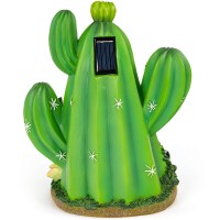 Vp Home Enchanted Cactus Cottage Solar Light For Home And Outdoor Decor, Cactus Cottage Solar Powered Flickering Led Garden Light Cottage Backyard Halloween Decoration