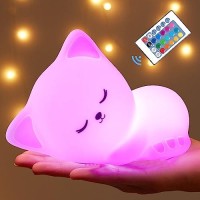 Mubarek Baby Night Light For Kids 16 Colors Dimmable Kids Night Light Remote Silicone Night Lights For Kids Room1200Mah Recha