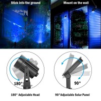 Tsunus Solar Spot Lights Blue Solar Landscape Spotlights 98Ft Cable Outdoor Wall Lights Ip65 Waterproof Separated Solar Pane