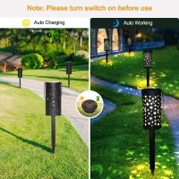 Neemor Solar Garden Lights Outdoor 6 Pack Black Star Moon Solar Lights Solar Yard Lights Waterproof Solar Path Lights Solar Powe