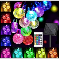 Xewea Solar Christmas Lights Outdoor 16 Colors 66 Led 39Ft Waterproof Christmas String Lights With 20 Modes Remote Solar Powered Crystal Globe Lights For Garden Home Party Christmas Decorations