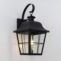 Artika Jatoba 6W Traditional Outdoor Wall Light, Black Finish - Ideal For Exterior Porch, Outside Entryway, Garage, Weatherproof Made Of Aluminum, Bulb Included