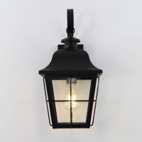 Artika Jatoba 6W Traditional Outdoor Wall Light, Black Finish - Ideal For Exterior Porch, Outside Entryway, Garage, Weatherproof Made Of Aluminum, Bulb Included