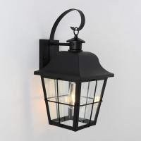 Artika Jatoba 6W Traditional Outdoor Wall Light, Black Finish - Ideal For Exterior Porch, Outside Entryway, Garage, Weatherproof Made Of Aluminum, Bulb Included