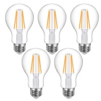 Lepro Vintage Led Bulbs, Dimmable Filament Bulb, 8W 800Lm, 60W Equivalent, 2700K Warm White, Classic Clear Glass, A19 Shape, E26 Base, Pack Of 5