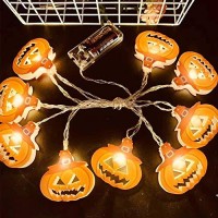 Halloween String Lights, Led Pumpkin Lights, Holiday Lights For Outdoor Decor,2 Modes Steady/Flickering Lights, Each For Indoor/Outdoor Halloween, Party(20 One Pumpkin Lights, 9.8 Feet) Flat