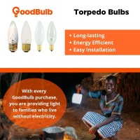 Goodbulb 40 Watt Torpedo Candelabra Light Bulbs | B10 Clear Finish E12 Base 2700K Soft White Light | Dimmable 40W 325 Lumens | Decorative Chandelier Bulbs | Incandescent 12 Bulbs Pack