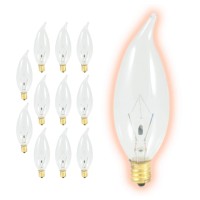 Goodbulb 15-Watt Incandescent Flame Tip Light Bulbs | Ca10 Clear Finish E12 Base 2700K Warm White Color | Dimmable 100 Lumens | Decorative Chandelier Bulbs | Pack Of 12 Bulbs