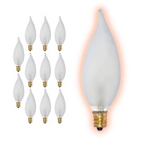 Goodbulb 25 Watt Flame Tip Candelabra Light Bulbs | Ca10 Frosted Finish E12 Base 2700K Soft White Light Cff | Dimmable 25W 175 Lumens | Decorative Chandelier Bulbs | Pack Of 12 Bulbs