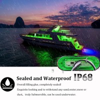 Pseqt 3.8'' Waterproof Boat Marine Led Lights Courtesy Interior Deck Light Navigation Transom Stern Cabin Lighting For Pontoon Fishing Boat Kayak Sailboat Bass Boat Vessel 12V 24V (Green 4Pcs)