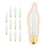 Goodbulb 7 Watt Flame Tip Candelabra Light Bulbs | Ca6 Clear Finish E12 Base 2700K Warm White Cfc | Dimmable 7W 85 Lumens | Decorative Chandelier Bulbs | Incandescent 12 Pack