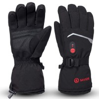 Savior Heat Heated Gloves, Unisex Rechargeable Battery Powered Electric Heating Glove For Winter Outdoor (Black S66B, X-Large)