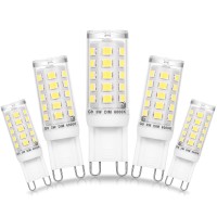 Ziomitus No Flicker Dimmable G9 Led Bulbs Daylight 6000K Replace 20W 25W 30W Halogen,G9 3W Cool Bright White,Ac120V 0-100% Dimming G9 Led Bulbs For Chandelier Ceiling Pendant Lighting,5Pack