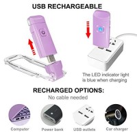 Bigmonat Book Reading Light Usb Rechargeable Bookmark Light, Led Clip On Book Lights, Reading Lights For Books In Bed, Small Book Light For Kids, 2 Brightness Adjustable For Eye Protection,Violet