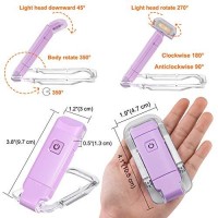 Bigmonat Book Reading Light Usb Rechargeable Bookmark Light, Led Clip On Book Lights, Reading Lights For Books In Bed, Small Book Light For Kids, 2 Brightness Adjustable For Eye Protection,Violet