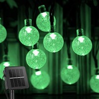 Brightown Solar String Lights Outdoor 60 Led 35.6 Feet Crystal Globe Lights With 8 Lighting Modes, Waterproof Solar Powered Patio Lights For Garden Yard Porch Wedding Party Decor (Green)