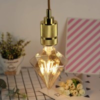 Szmyled 220V 4W E27 Led Lamp, Decorative Light Bulbs Incandescent Bulbs Edison Bulb, Retro Style Homestay Bar Restaurant Internet Cafe Diamond-Shaped Decorative Lamp 220-240V 2700K Gold 4W