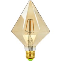 Szmyled 220V 4W E27 Led Lamp, Decorative Light Bulbs Incandescent Bulbs Edison Bulb, Retro Style Homestay Bar Restaurant Internet Cafe Diamond-Shaped Decorative Lamp 220-240V 2700K Gold 4W