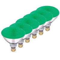 Dysmio Lighting 100 Watt Br38 Incandescent Flood Light Bulb Green Light, 6 Pack