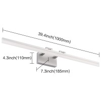 Solfart 40 Inch Dimmable Modern Led Vanity Light Silver Aluminum Frosted Acrylic For Bathroom Wall Light Fixtures White Light