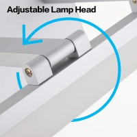 Solfart 40 Inch Dimmable Modern Led Vanity Light Silver Aluminum Frosted Acrylic For Bathroom Wall Light Fixtures White Light