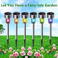 Solar Lights Outdoor Waterproof, Stainless Steel Led Landscape Lighting Outdoor Solar Lights For Outside Solar Garden Lights For Pathway, Walkway, Patio, Yard, Lawn - 12 Pack ( Multicolor )