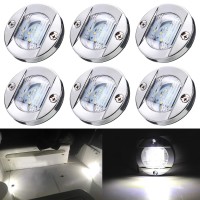 6 Pcs Marine Boat Led Cabin Deck Courtesy Light Stern Transom Lights 12V White For Boating Kayak Yacht, Dinghy, Sailboat, Pontoons, Navigation Vessels, Freighters, Hovercrafts, Hunting & Fishing