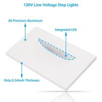 Leonlite Premium Series 5Cct 120V Led Step Lights, Dimmable 3.5W Indoor Outdoor Stair Light, 2700K3000K3500K4000K5000K Selectable, Cri90, 150Lm, Etl, Horizontal, Ip65 Waterproof, Aluminum, Pack Of 6