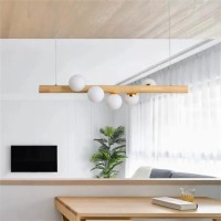 Jiuzhuo Contemporary Linear Pendant Light Glass Globe 5Light Kitchen Island Chandelier Pendant Lighting Hanging Ceiling Fixture