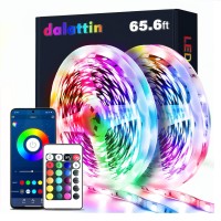 Dalattin Led Strip Lights 65.6Ft Rgb 5050 Color Changing Led Lights For Bedroom Music Sync Smart App And Remote Control For Home Dorm Room Party Decoration