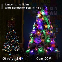 Globe String Lights,65 Ft 200 Led Decorative Lights With Remote And 8 Modes, Waterproof Fairy String Lights In Multi-Colors For Outdoor Decor,Indoor,Garden,Patio,Party Wedding,Christmas