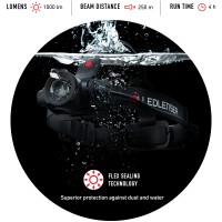 Ledlenser, H7R Core Rechargeable Headlamp, Led Light For Home And Emergency Use, Black