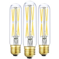 Xininsun T10 Led Bulb, 8W Dimmable Led Tubular Bulbs, 75-100 Watt Equivalent,4000K Daylight, 850Lm, Clear Glass, E26 Base Lamp Bulb, For Cabinet Display Cabinet Etc,No Flicker,3 Pack.