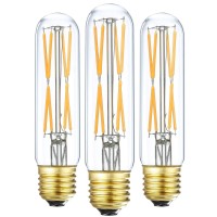 Xininsun T10 Led Bulb, 8W Dimmable Led Tubular Bulbs, 75-100 Watt Equivalent, 2700K Soft Warm White,850Lm, Clear Glass, E26 Base Lamp Bulb, For Cabinet Display Cabinet Etc,3 Pack.