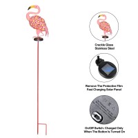 Joiedomi Garden Solar Lights Outdoor, Solar Powered Stake Lights, 40 Led Metal Flamingo Decorative Lights Waterproof For Walkway Pathway Lawn Patio Courtyard