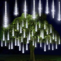 Jjgoo Meteor Shower Lights Christmas Lights Helloween Decor Falling Rain Tree Lights 16Inch 10 Tube 240 Leds Outdoor Raindrop