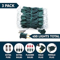 Joiedomi Clear Christmas Lights Outdoor 4503X150 Count Christmas Tree Lights 1161Ft Warm White String Lights With Green Wire