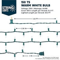 Joiedomi Clear Christmas Lights Outdoor 4503X150 Count Christmas Tree Lights 1161Ft Warm White String Lights With Green Wire