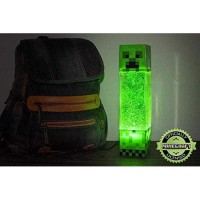 Minecraft Creeper Glitter Motion Light | 12-Inch Led Mood Light Battery Lamp