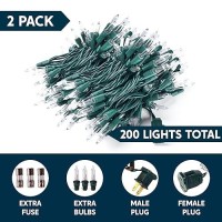 Joiedomi Clear Christmas Lights Outdoor 2002X100 Counts 45Ft Christmas Tree Lights Indoor Warm White String Lights Green Wi