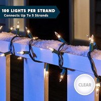 Joiedomi Clear Christmas Lights Outdoor 2002X100 Counts 45Ft Christmas Tree Lights Indoor Warm White String Lights Green Wi